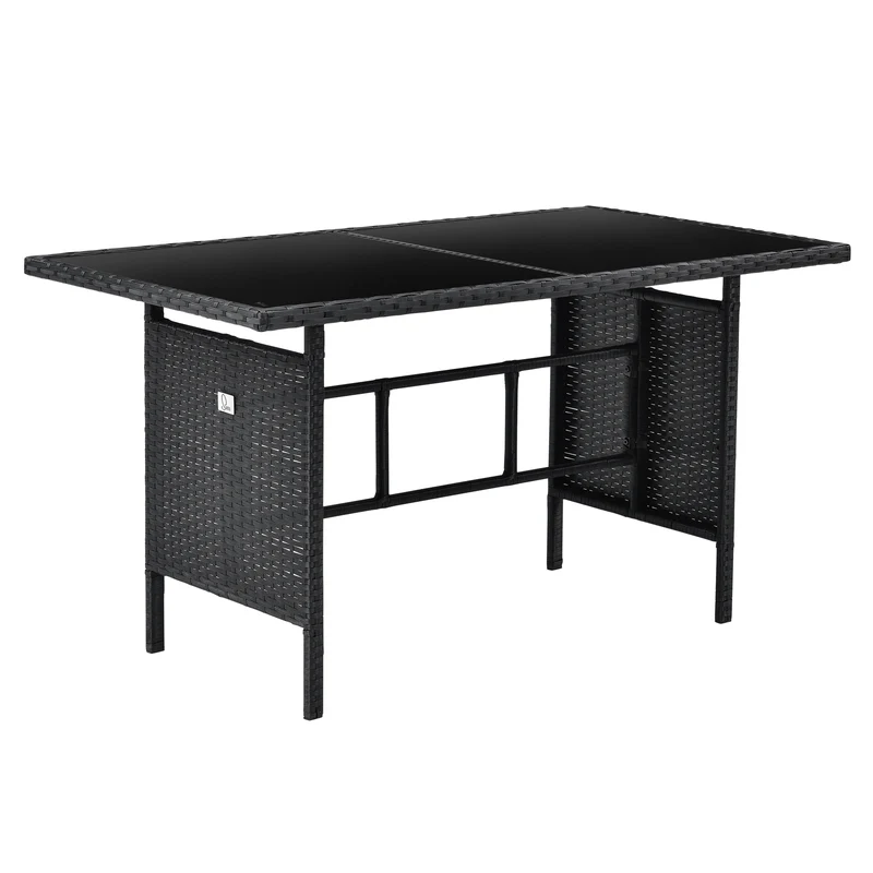MADISON Essgruppe Set Abdeckhaube Rattan-Lounge Garnitur Schwarz