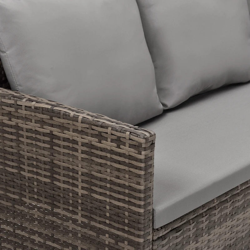 MADISON Set Rattan Essgruppe Gartenmöbel Polyrattan Braun
