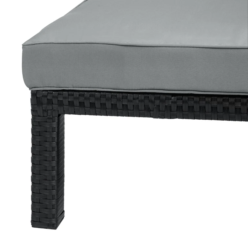 2er Set PEACH Gartenliege Polsterauflage Klappbar Polyrattan Schwarz
