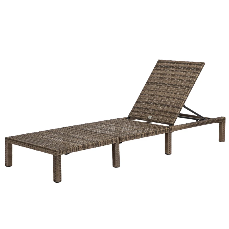 2er Set PEACH Gartenliege Polsterauflage Klappbar Polyrattan Braun