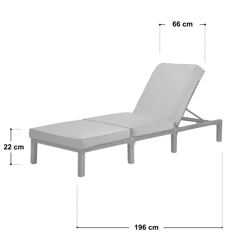2er Set PEACH Gartenliege Polsterauflage Klappbar Polyrattan Braun