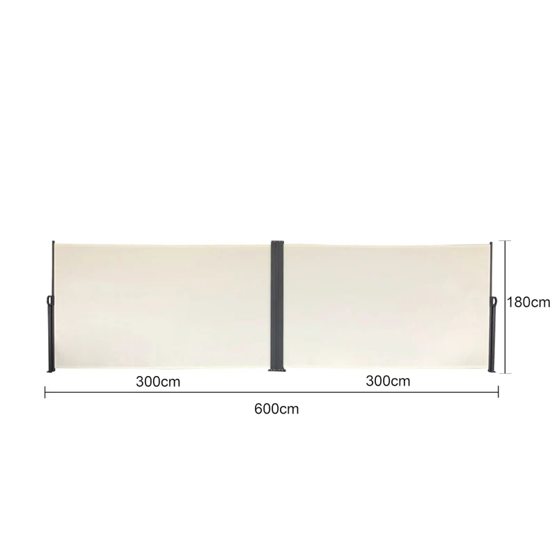 Doppel-Seitenmarkise 280g/m² Balkon-Markise Sonnenschutz Sichtschutz