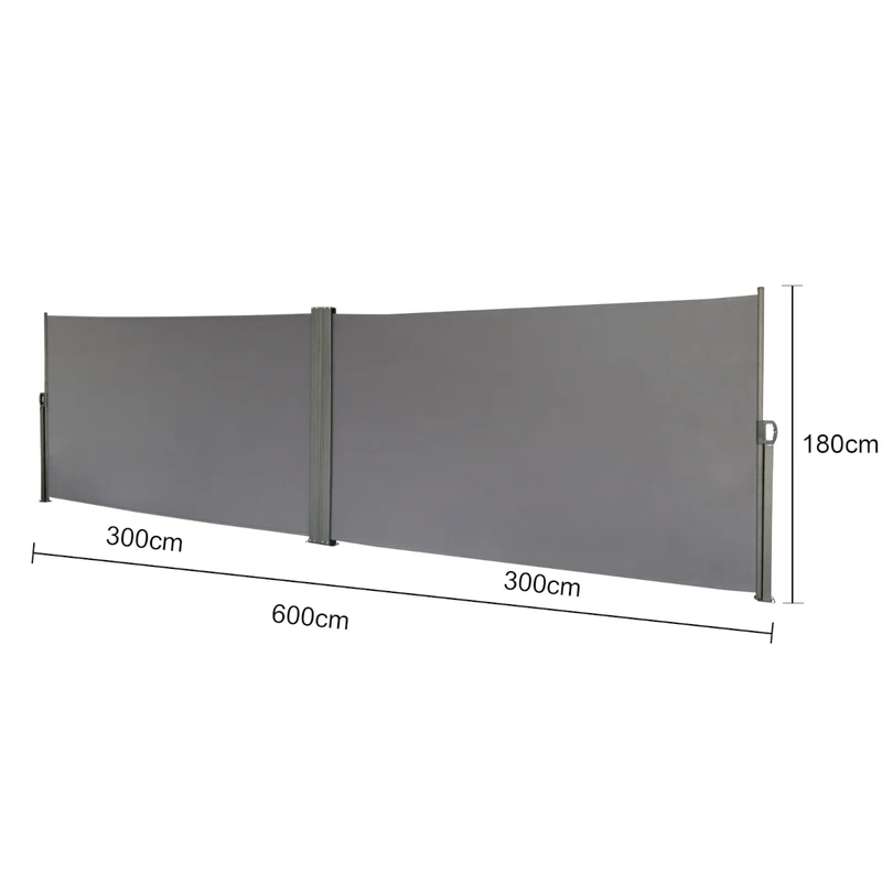 Doppel-Seitenmarkise 280g/m² Balkon-Markise Sonnenschutz Sichtschutz