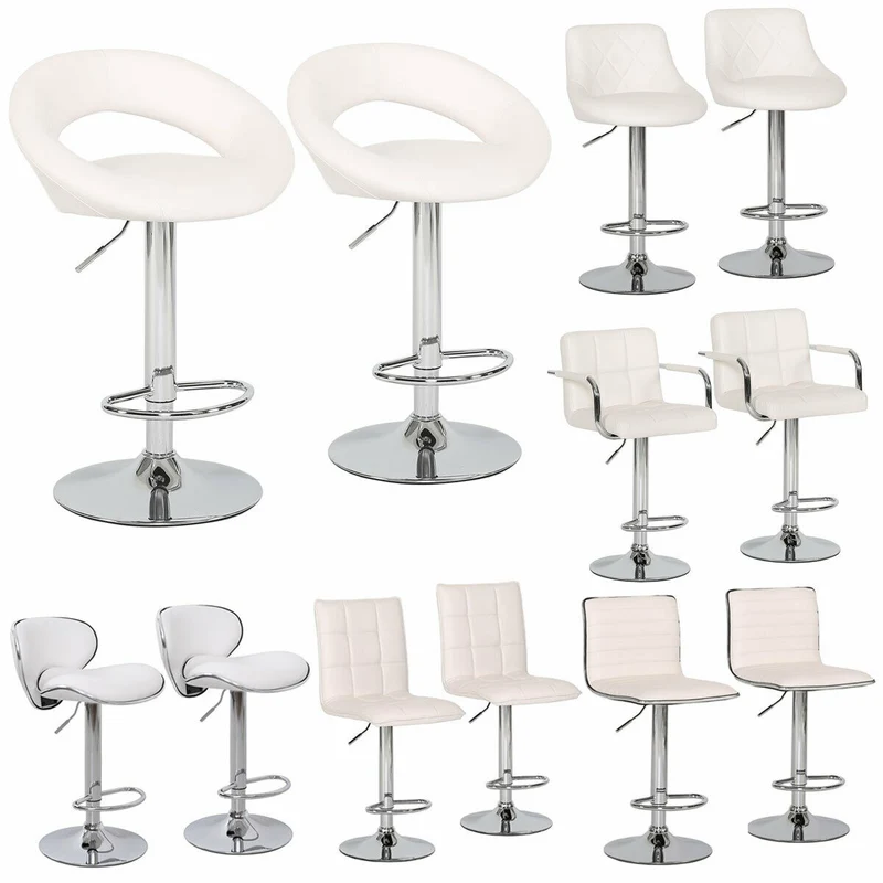 2er Set Barhocker Lounge Hocker Barstuhl Küchestuhl Tresenstuhl Cocktail weiß