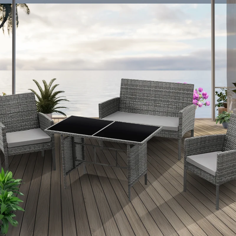 BROOKLYN XL Polyrattan Essgruppe Lounge Garnitur Gartenmöbel Set