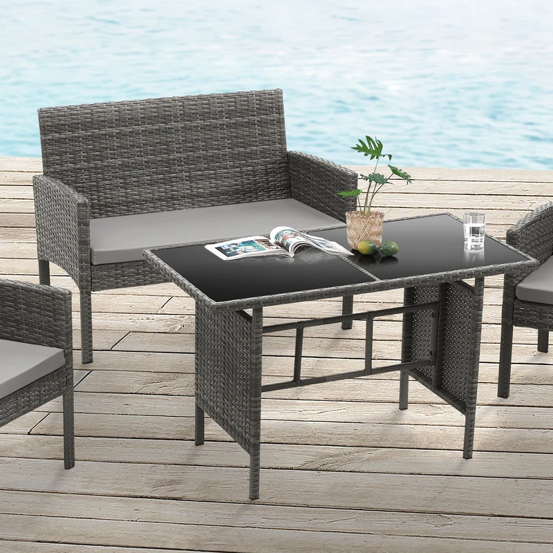 BROOKLYN XL Polyrattan Essgruppe Lounge Garnitur Gartenmöbel Set