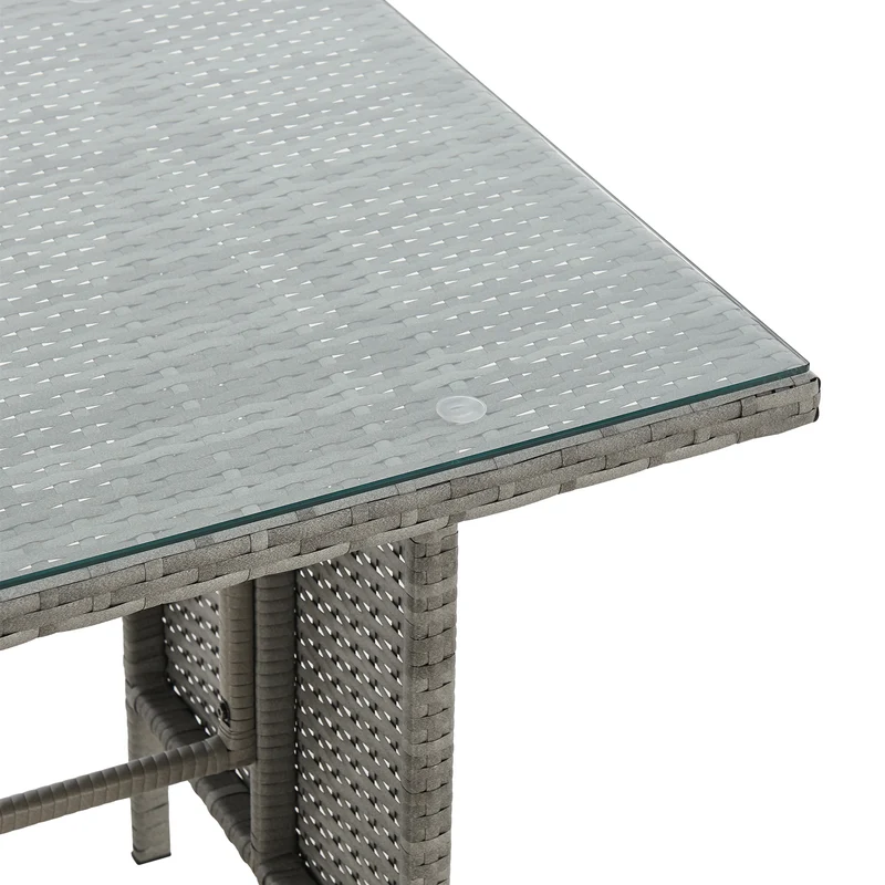 MONROE Garten-Lounge Set Outdoor Rattanlounge Essgruppe Polyrattan Lounge-Möbel Sitzgruppe Schwarz/Grau/Braun