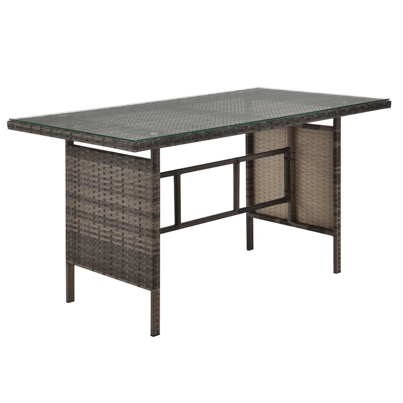 MONROE Garten-Lounge Set Outdoor Rattanlounge Essgruppe Polyrattan Lounge-Möbel Sitzgruppe Schwarz/Grau/Braun