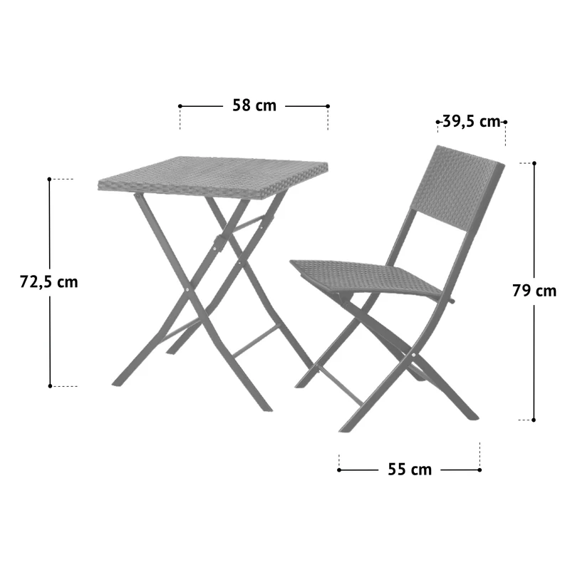LIMA Bistroset Polyrattan 3-teilig