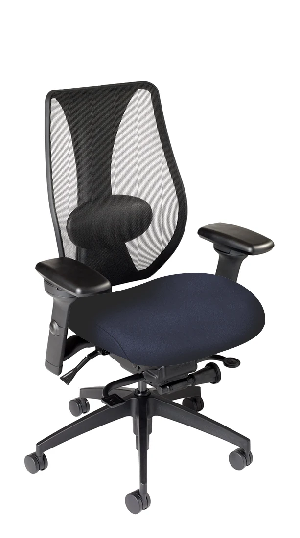 tCentric Hybrid with Mesh Backrest and Upholstered Seat Midnight Black