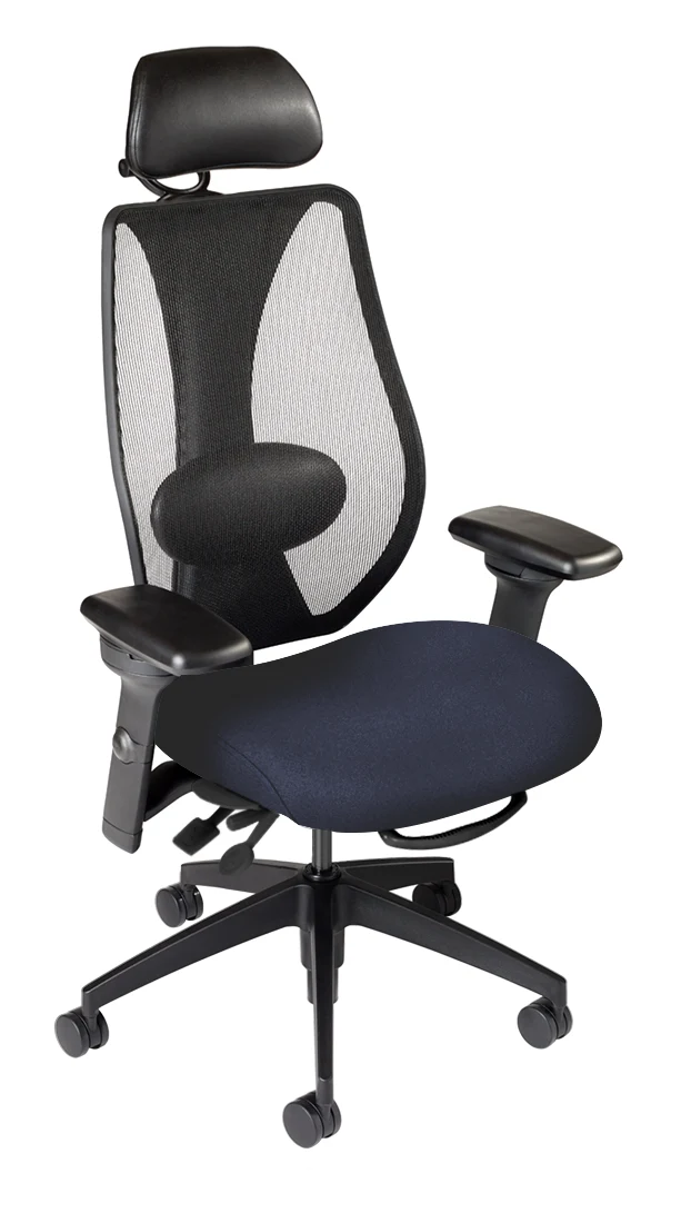 tCentric Hybrid with Mesh Backrest and Upholstered Seat Midnight Black