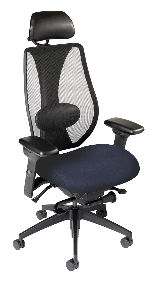 tCentric Hybrid with Mesh Backrest and Upholstered Seat Midnight Black