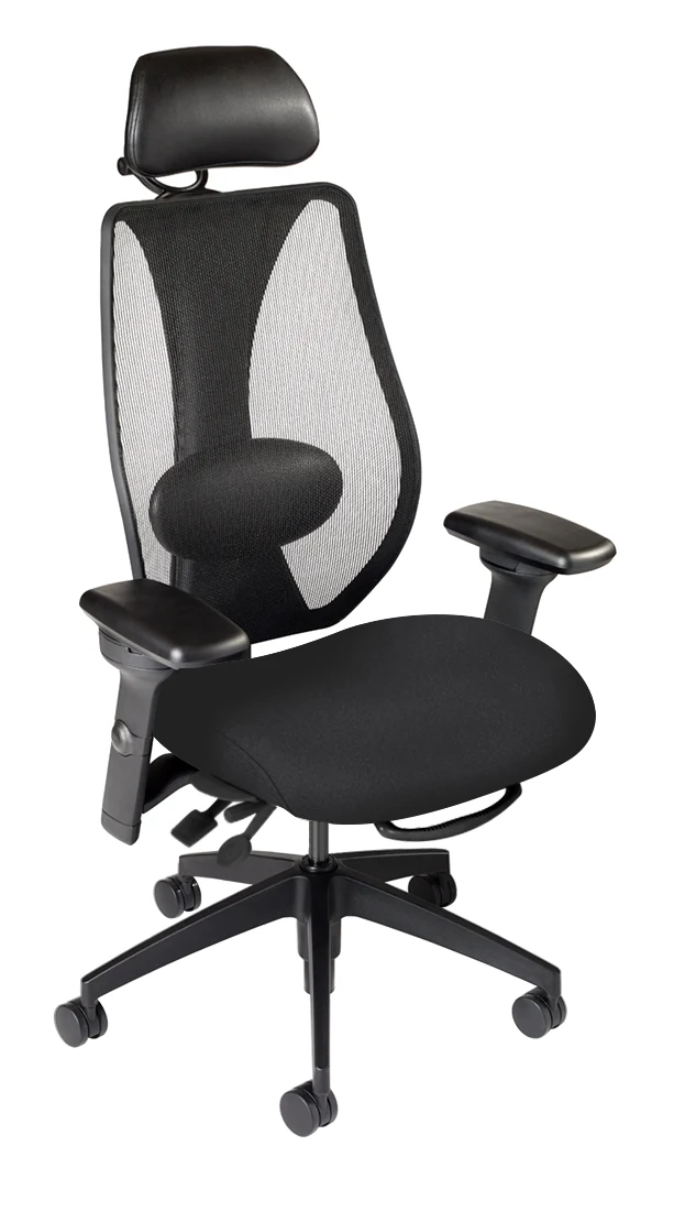 tCentric Hybrid with Mesh Backrest and Upholstered Seat Midnight Black
