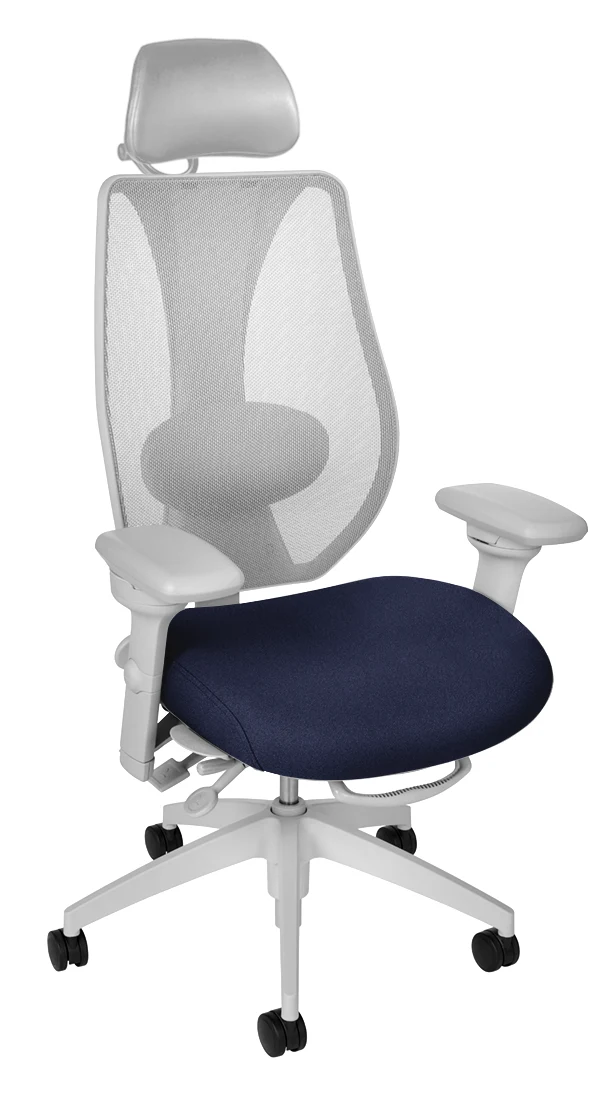tCentric Hybrid with Mesh Backrest and Upholstered Seat in Light Grey Frame