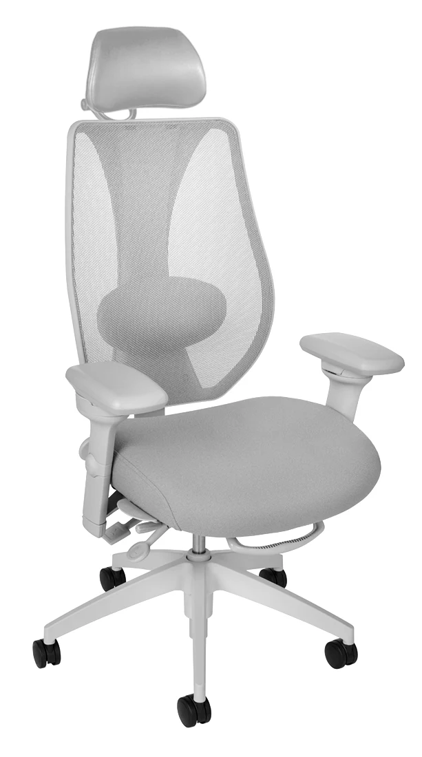 tCentric Hybrid with Mesh Backrest and Upholstered Seat in Light Grey Frame