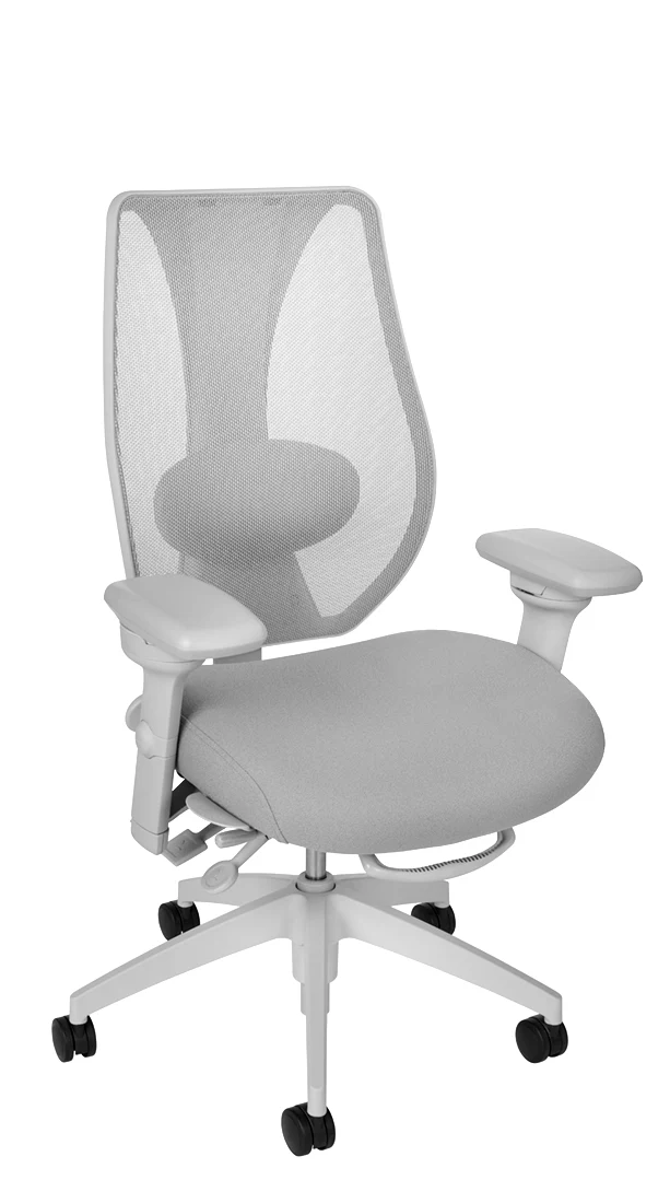 tCentric Hybrid with Mesh Backrest and Upholstered Seat, Multi Tilt Mechanism, Light Grey Frame, Open House Asteroid Upholstery