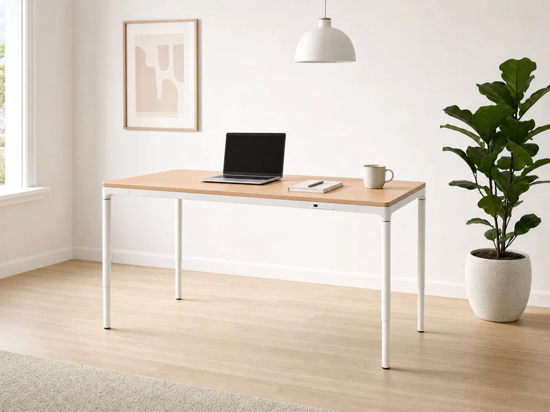 Forma Four-Leg Electric Sit Stand Table 1600mm Oak/White