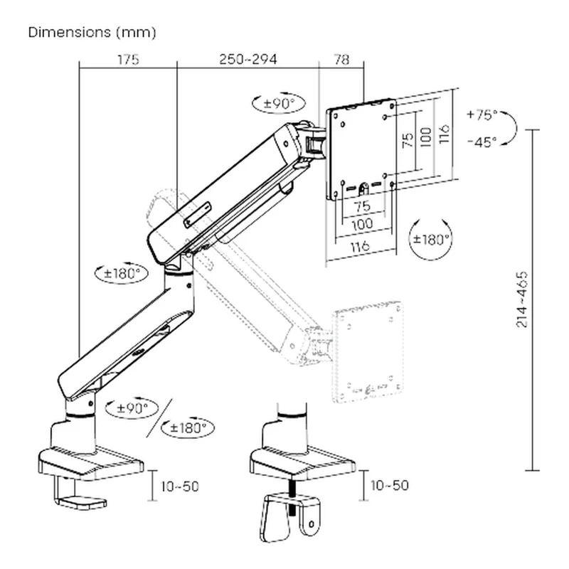 Float Single Monitor Arm