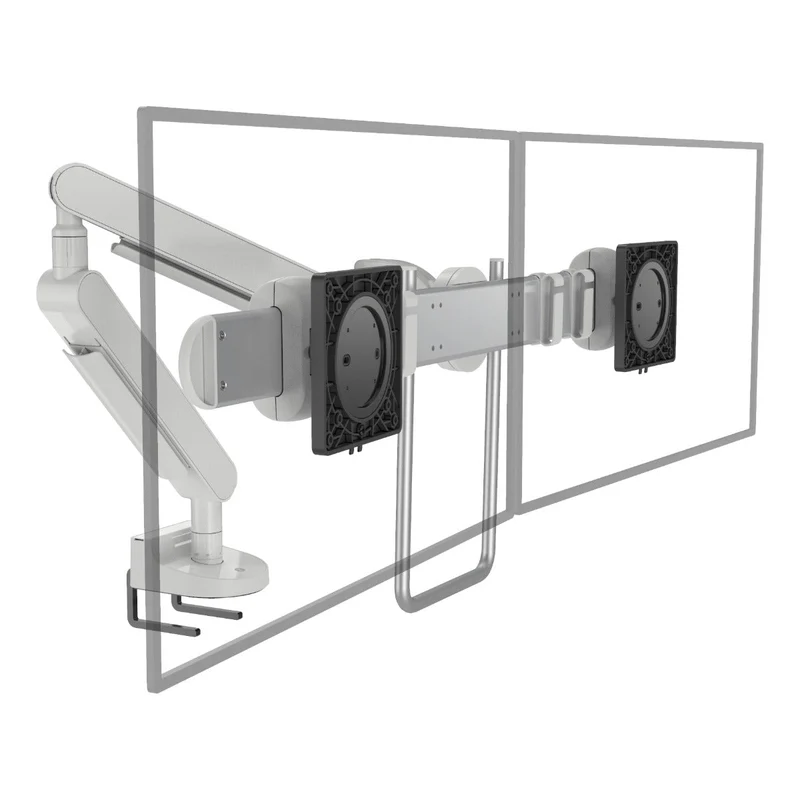 Zgonic ZGX-DS Dual Monitor Arm with Crossbar and Handle – Black, White or Silver