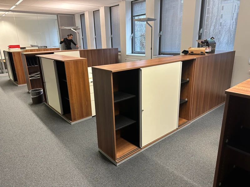 Vario Sideboard Nussbaum/Weiß