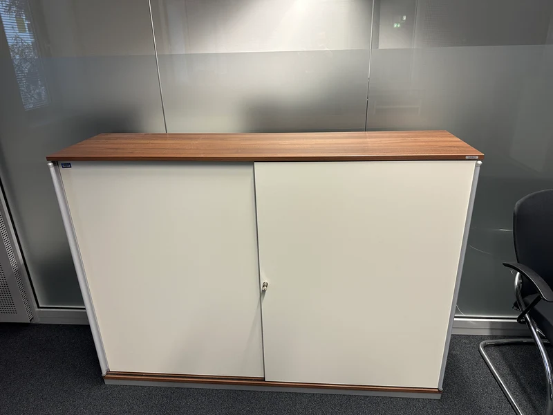 Vario Sideboard Nussbaum/Weiß