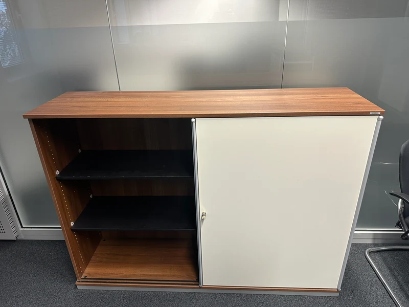 Vario Sideboard Nussbaum/Weiß