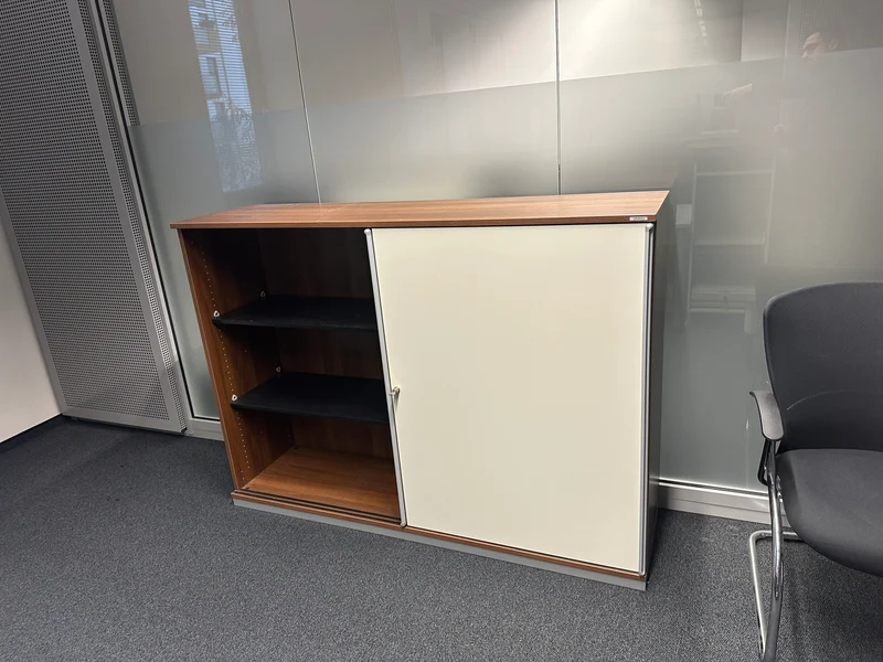 Vario Sideboard Nussbaum/Weiß