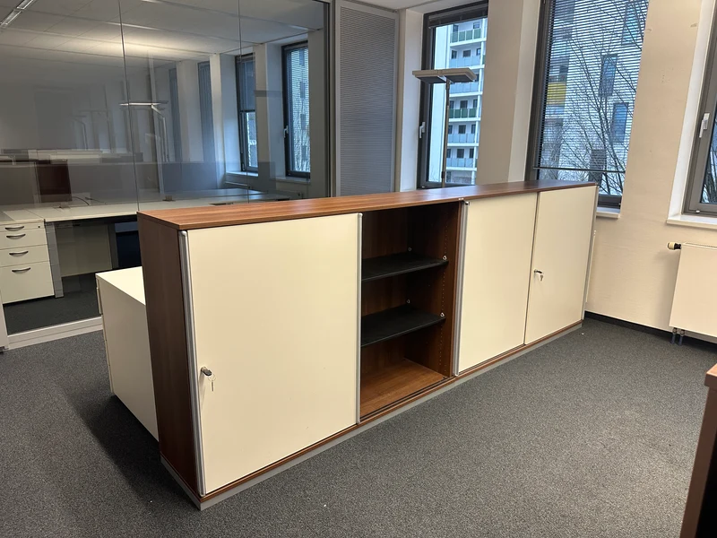 Vario Sideboard Nussbaum/Weiß