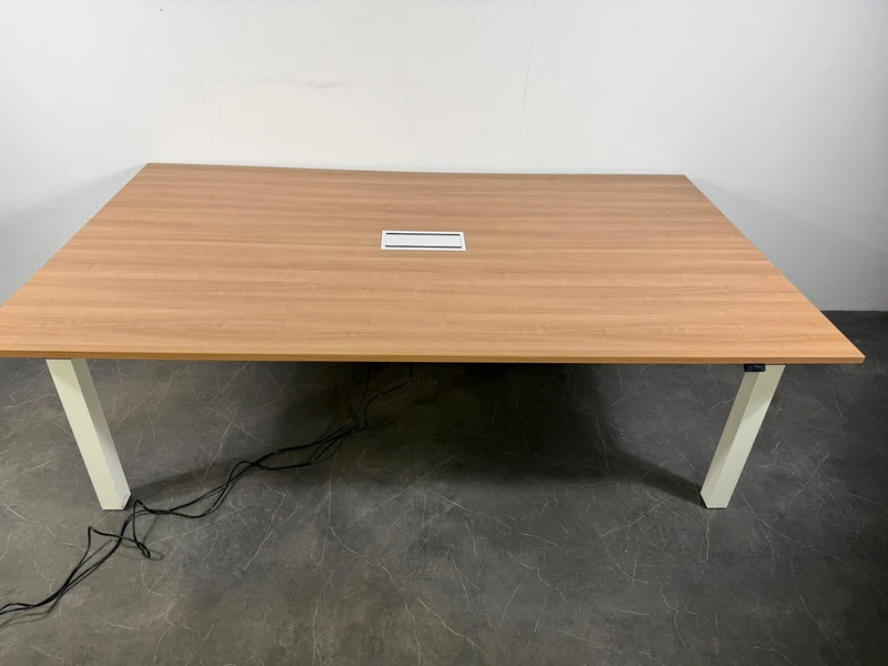 Palmberg elektrisch höhenverstellbarer Konferenztisch helles Nussbaum