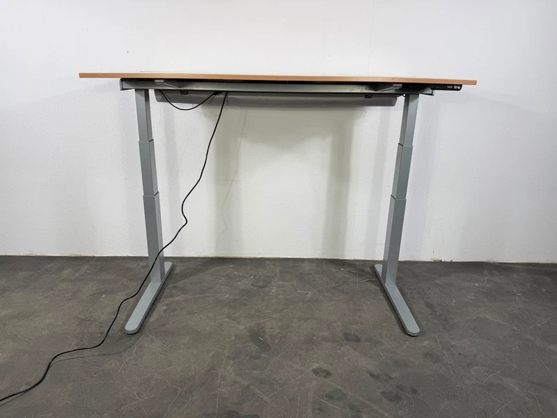 VS Elektrisch Höhenverstellbarer Schreibtisch helles Nussbaum