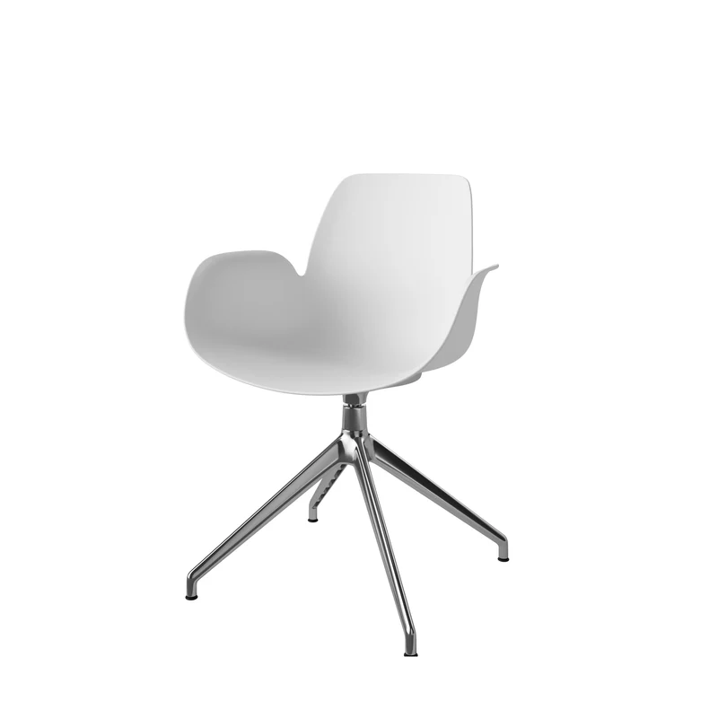 Seed Chair Star Base, White/Chrome