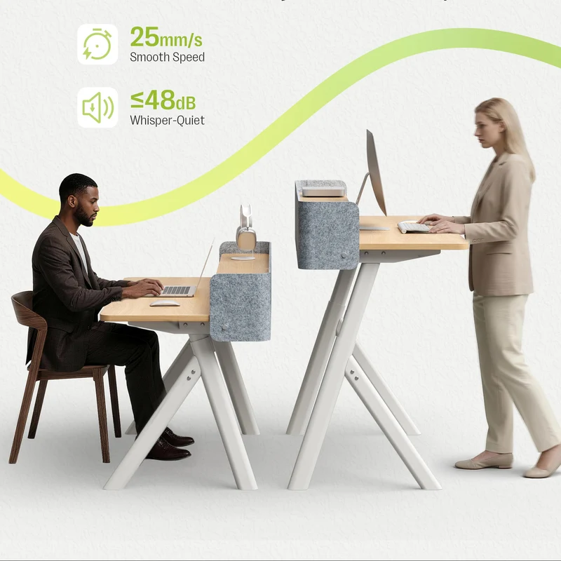 Maidesite ArborLift Elektrisch Höhenverstellbarer Schreibtisch, 120x60 / 140x70 cm, mit USB-C Anschluss
