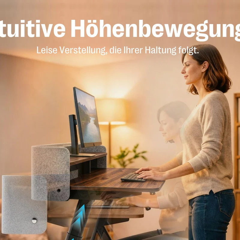 Maidesite ArborLift Elektrisch Höhenverstellbarer Schreibtisch, 120x60 / 140x70 cm, mit USB-C Anschluss
