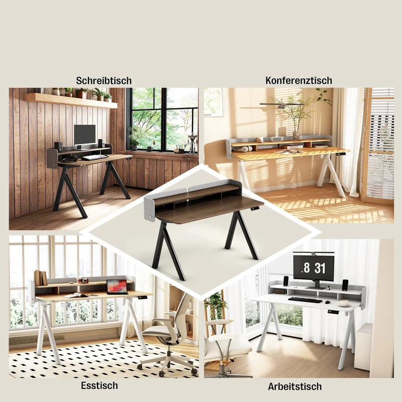 Maidesite ArborLift Elektrisch Höhenverstellbarer Schreibtisch, 120x60 / 140x70 cm, mit USB-C Anschluss