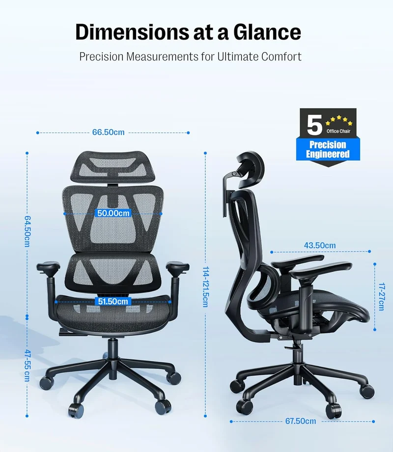 Maidesite EC5 Ergonomischer Bürostuhl mit Rückenlehne