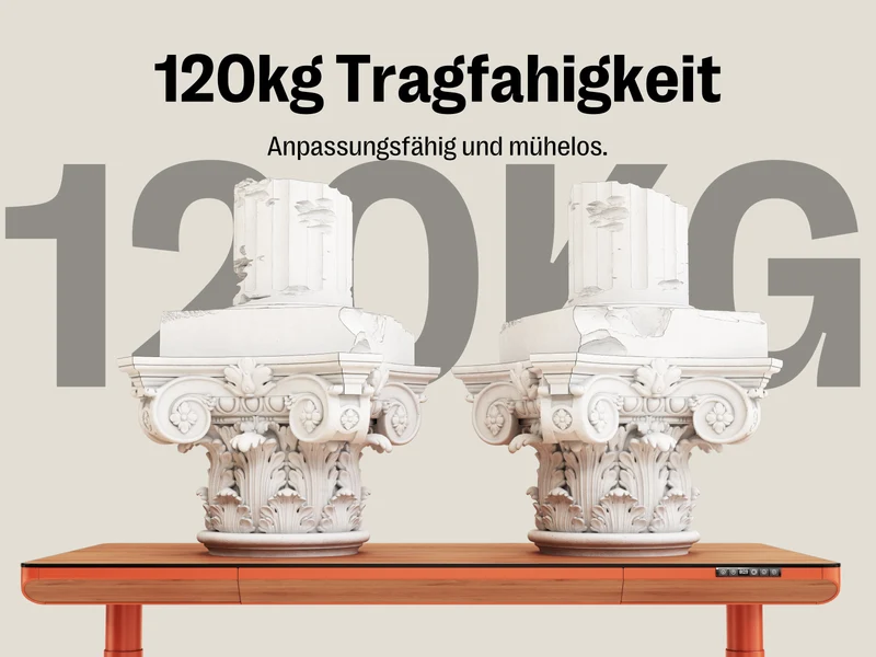 Maidesite Yoga – Eleganter höhenverstellbarer Schreibtisch mit Wirbelsäulen-Modu