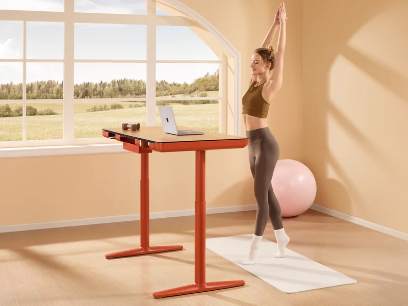 Maidesite Yoga – Eleganter höhenverstellbarer Schreibtisch mit Wirbelsäulen-Modu