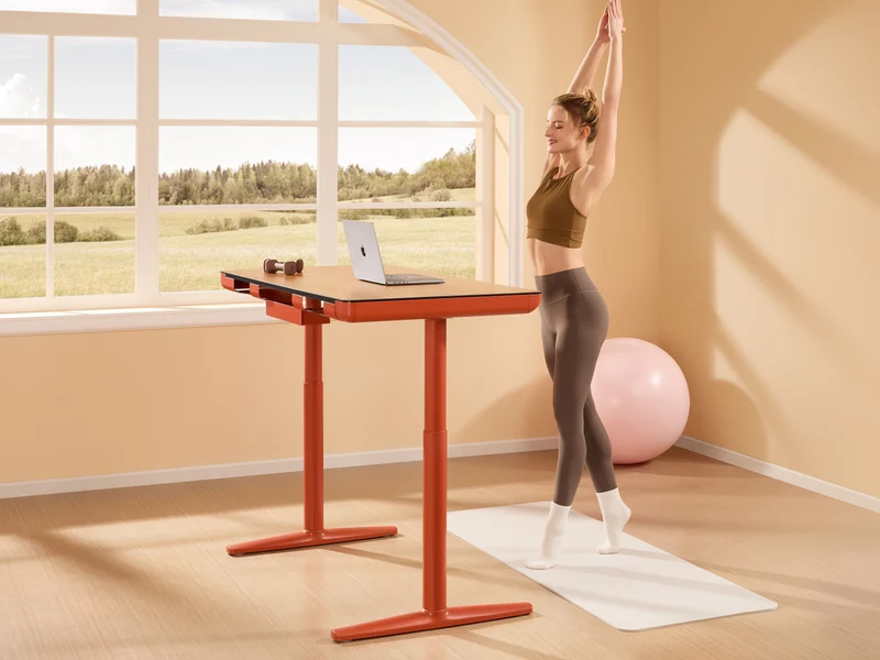 Maidesite Yoga – Eleganter höhenverstellbarer Schreibtisch mit Wirbelsäulen-Modu