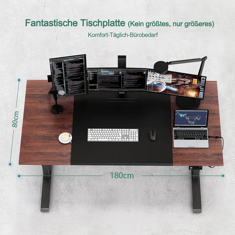 Maidesite SC2 Pro - Höhenverstellbarer Schreibtisch 160x80/180x80 cm