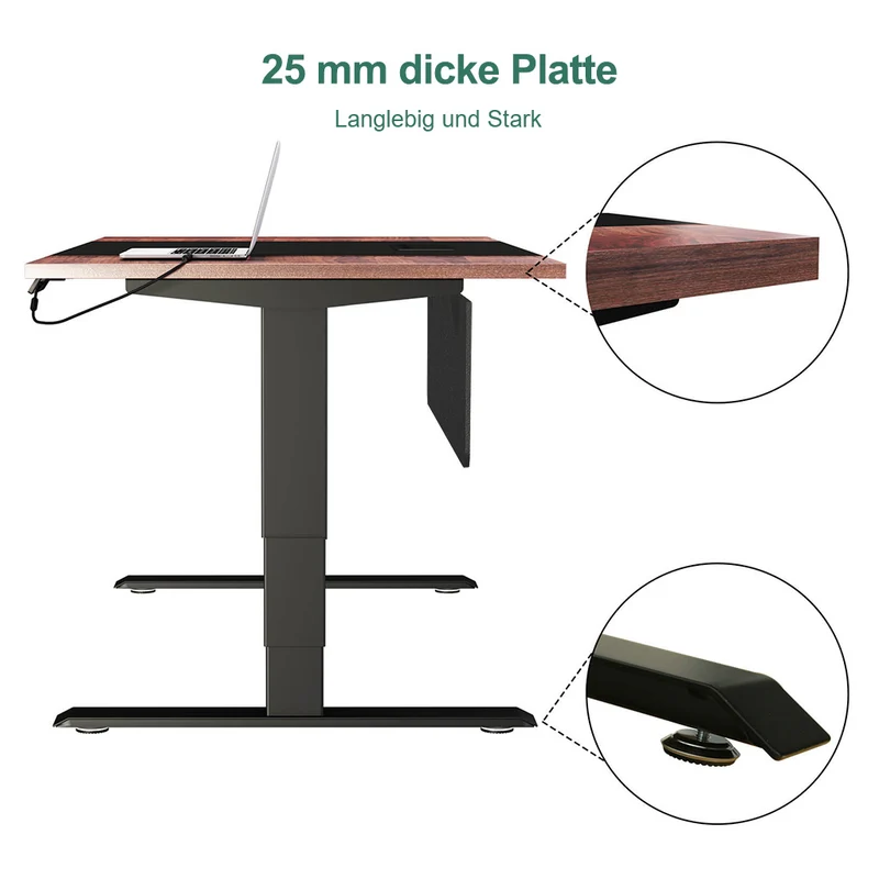 Maidesite SC2 Pro - Höhenverstellbarer Schreibtisch 160x80/180x80 cm