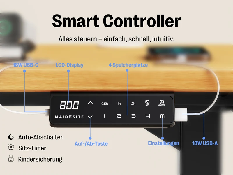 Maidesite T2 Pro – Stabiler Profi-Höhenverstellbarer Schreibtisch