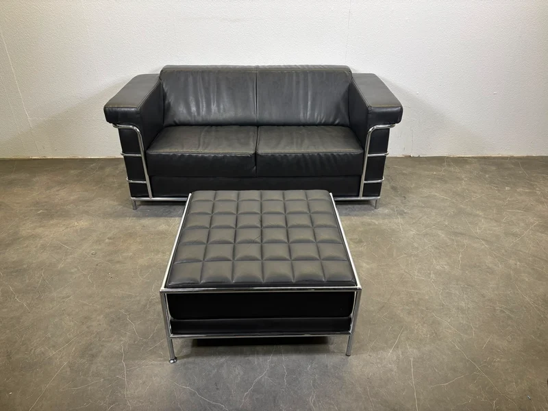 Ledercouch Schwarz