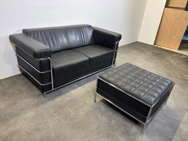 Ledercouch Schwarz