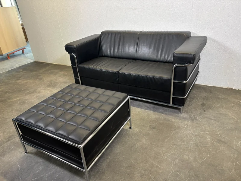 Ledercouch Schwarz