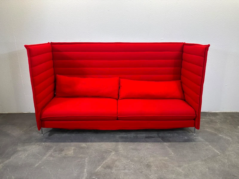 Vitra Alcove Highback Sofa 3-Sitzer Rot