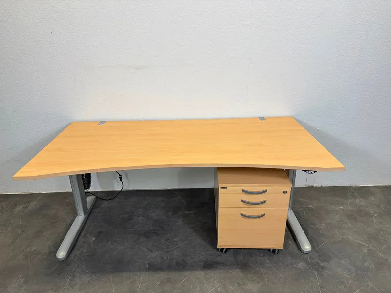 Ceka Elektrisch Höhenverstellbarer Schreibtisch Cockpit Buche