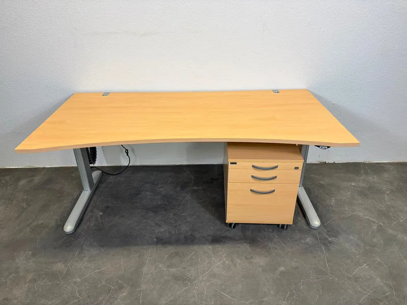 Ceka Elektrisch Höhenverstellbarer Schreibtisch Cockpit Buche
