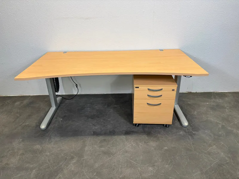 Ceka Elektrisch Höhenverstellbarer Schreibtisch Cockpit Buche