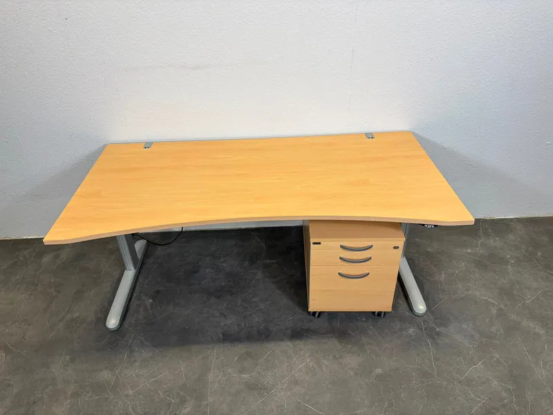 Ceka Elektrisch Höhenverstellbarer Schreibtisch Cockpit Buche