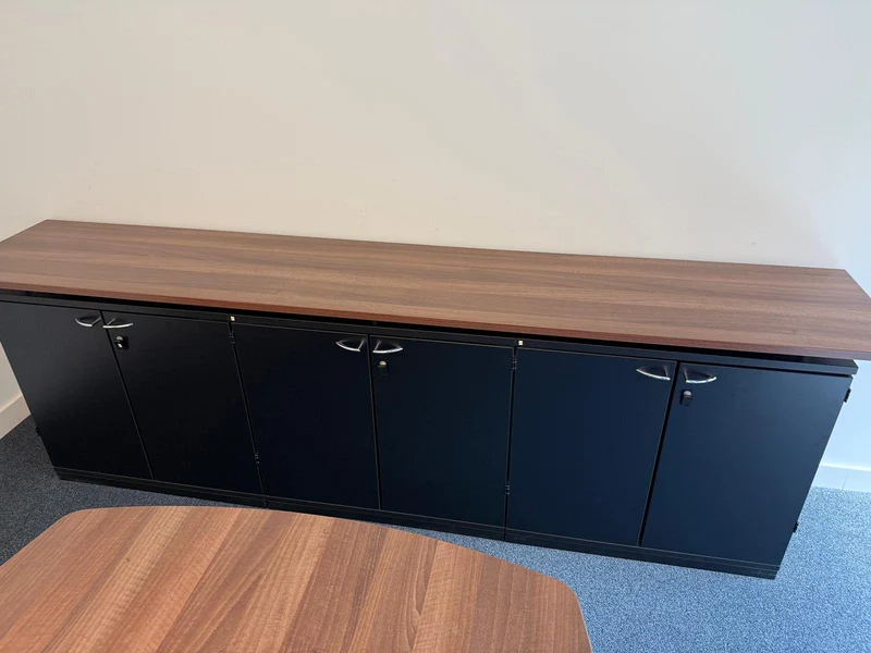 Sideboard Schwarz / Nussbaum